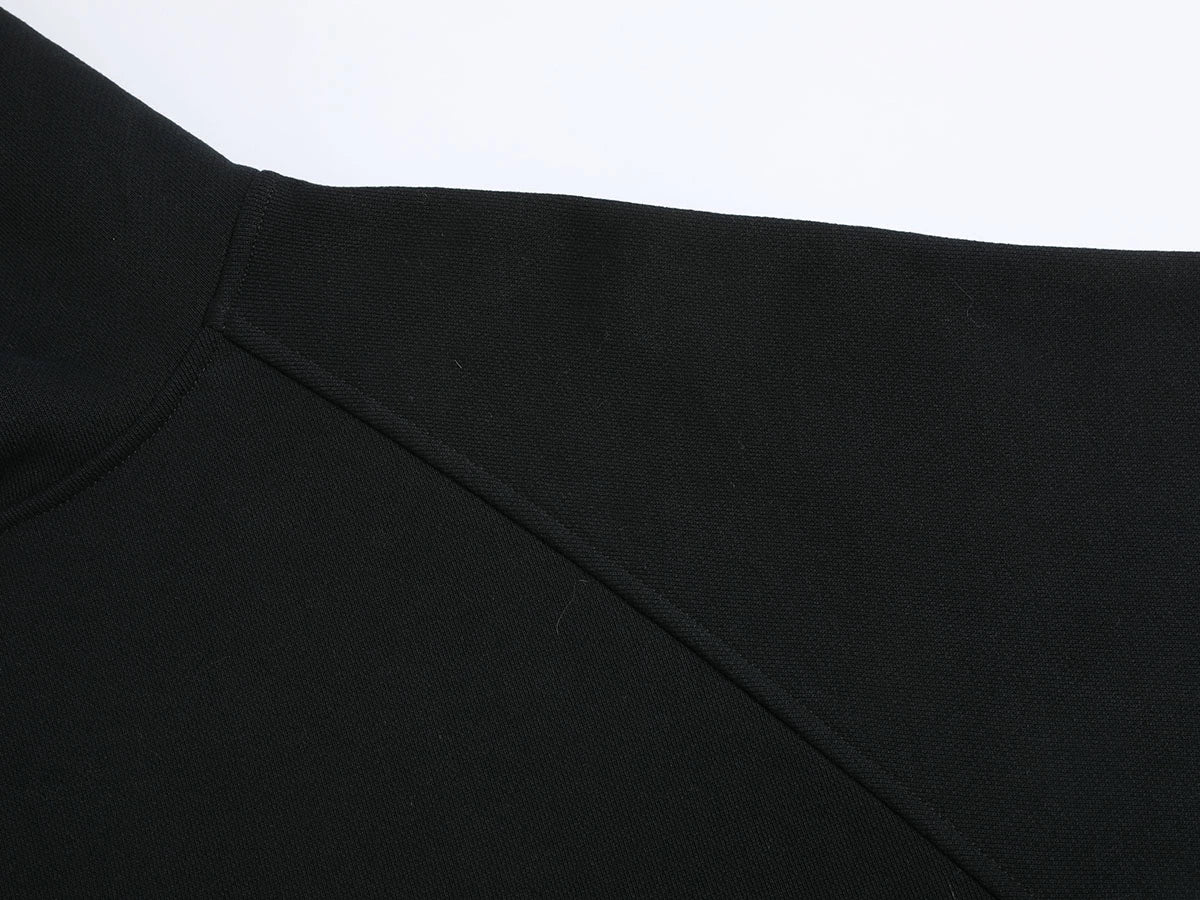 480 GSM RAGLAN BOXY CROPPED FIT 'BLACK' HOODIE