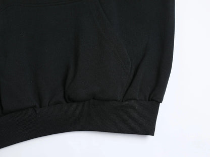 480 GSM RAGLAN BOXY CROPPED FIT 'BLACK' HOODIE