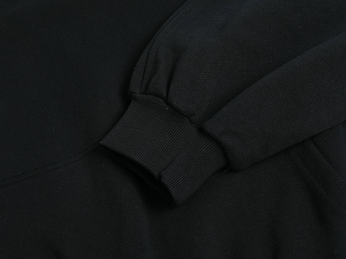 480 GSM RAGLAN BOXY CROPPED FIT 'BLACK' HOODIE