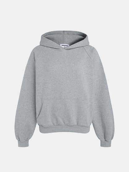 480 GSM RAGLAN BOXY CROPPED FIT 'FLOWER GRAY' HOODIE