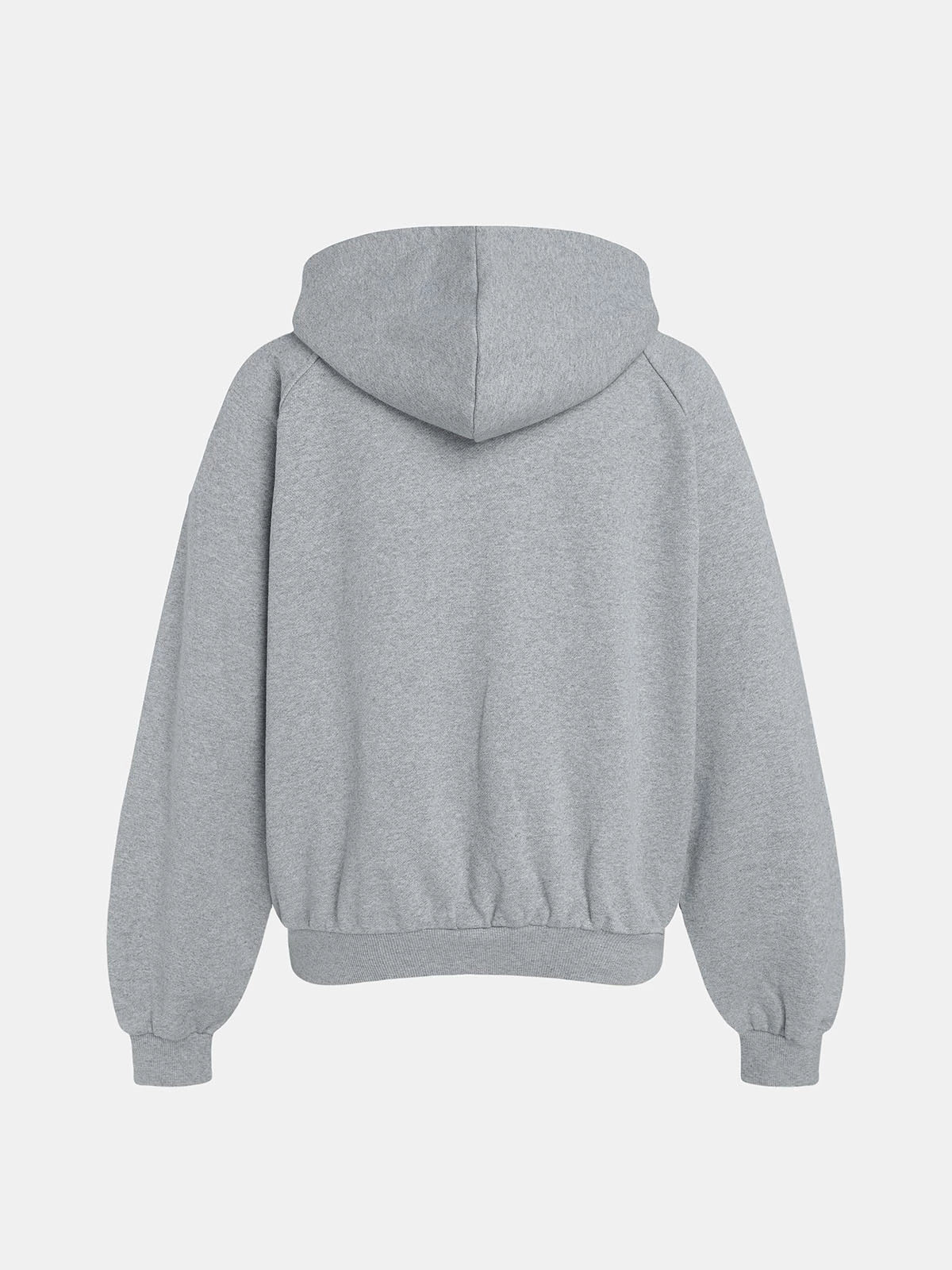 480 GSM RAGLAN BOXY CROPPED FIT 'FLOWER GRAY' HOODIE