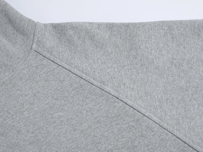 480 GSM RAGLAN BOXY CROPPED FIT 'FLOWER GRAY' HOODIE