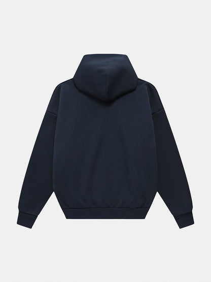 500 GSM  BOXY CROPPED 'NAVY BLU' HOODIE