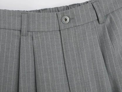 300 GSM BAGGY FIT STRIPED PLEATED 'GARY' PANTS