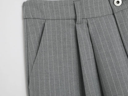 300 GSM BAGGY FIT STRIPED PLEATED 'GARY' PANTS