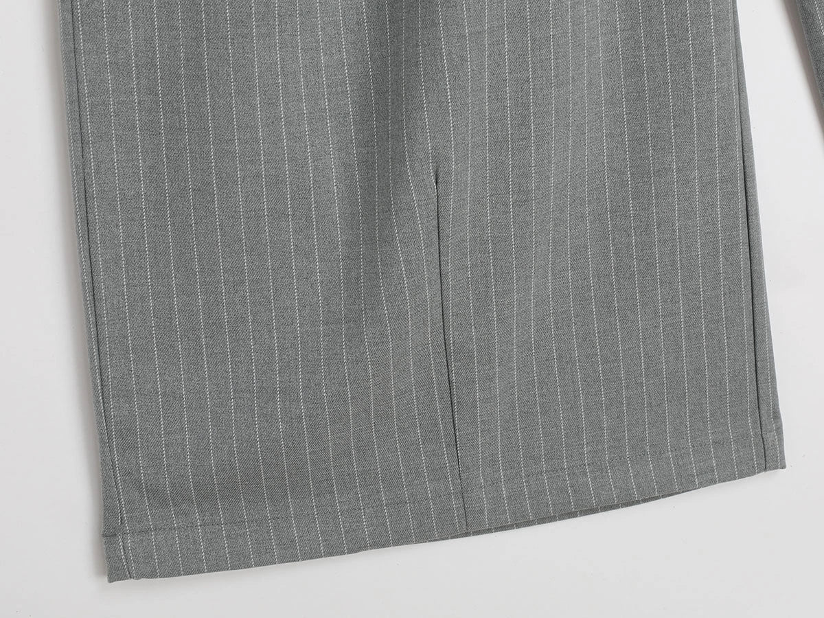 300 GSM BAGGY FIT STRIPED PLEATED 'GARY' PANTS