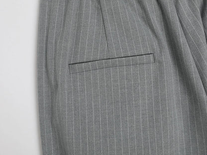 300 GSM BAGGY FIT STRIPED PLEATED 'GARY' PANTS