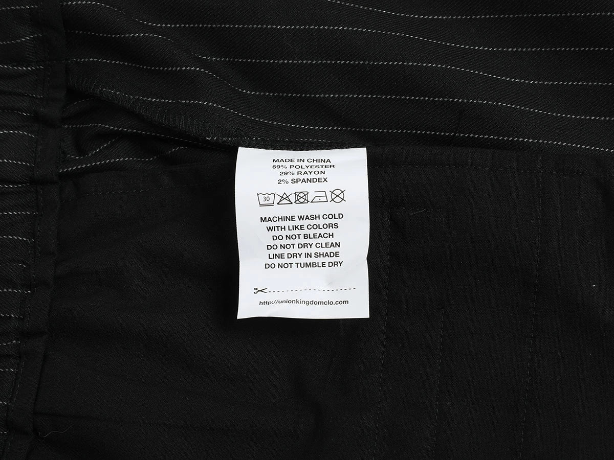 300 GSM BAGGY FIT STRIPED PLEATED 'BLACK' PANTS