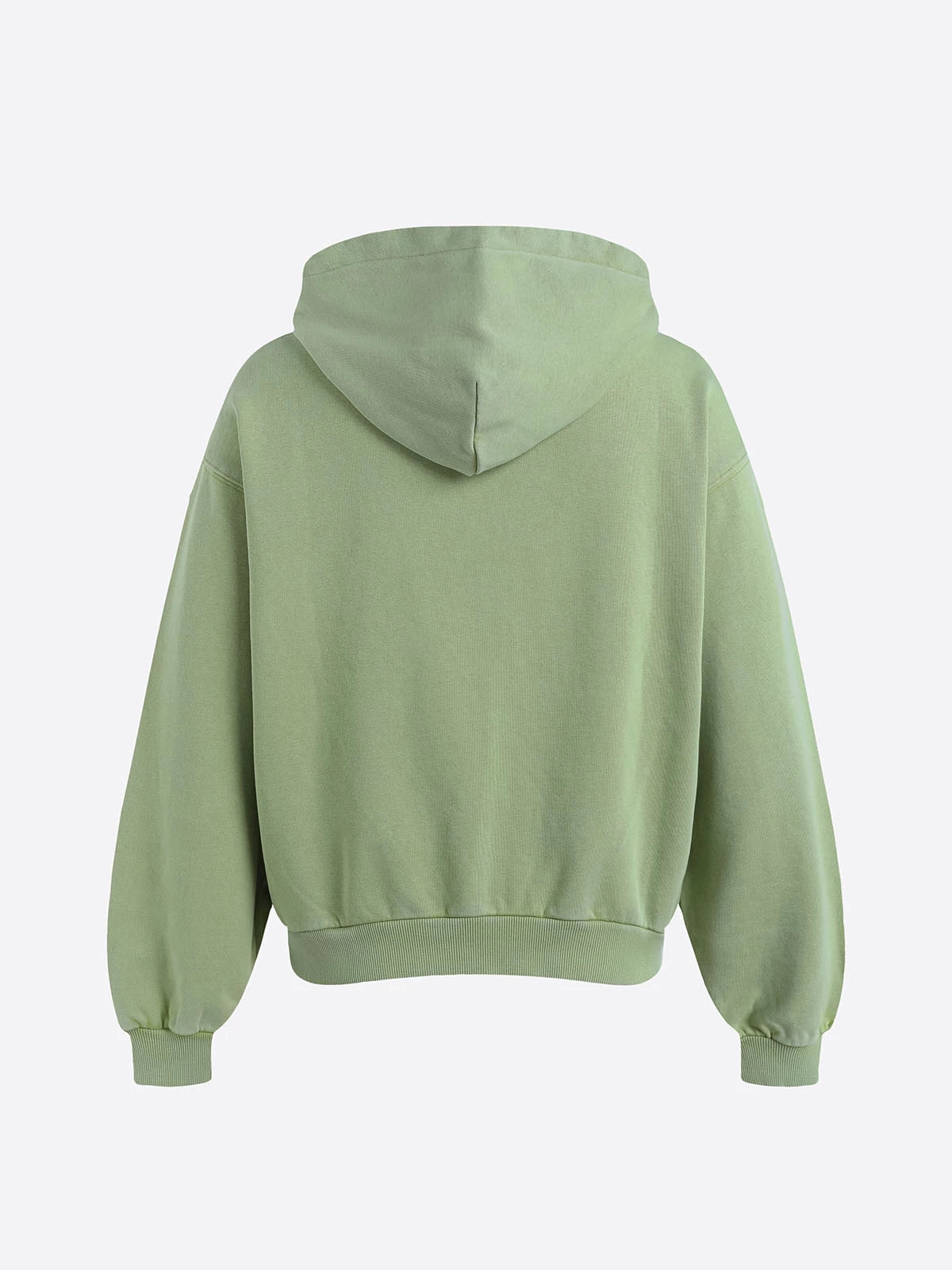 480 GSM BOXY CROPPED FIT 'WASHED GREEN' ZIP-UP HOODIE