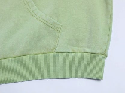 480 GSM BOXY CROPPED FIT 'WASHED GREEN' ZIP-UP HOODIE