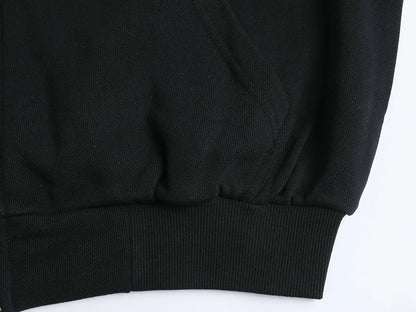 480 GSM RAGLAN BOXY CROPPED FIT ZIP-UP 'BLACK' ZIP-UP HOODIE