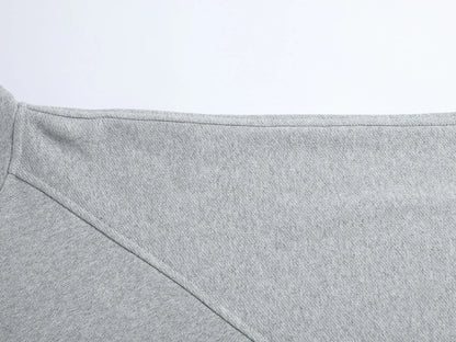 480 GSM RAGLAN BOXY CROPPED FIT 'FLOWER GRAY' ZIP-UP HOODIE