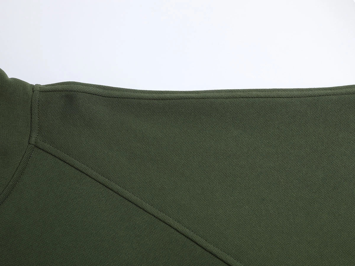 480 GSM RAGLAN BOXY CROPPED FIT 'OLIVE' ZIP-UP HOODIE