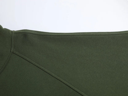 480 GSM RAGLAN BOXY CROPPED FIT 'OLIVE' ZIP-UP HOODIE