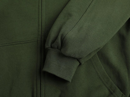 480 GSM RAGLAN BOXY CROPPED FIT 'OLIVE' ZIP-UP HOODIE