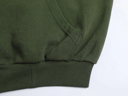 480 GSM RAGLAN BOXY CROPPED FIT 'OLIVE' ZIP-UP HOODIE