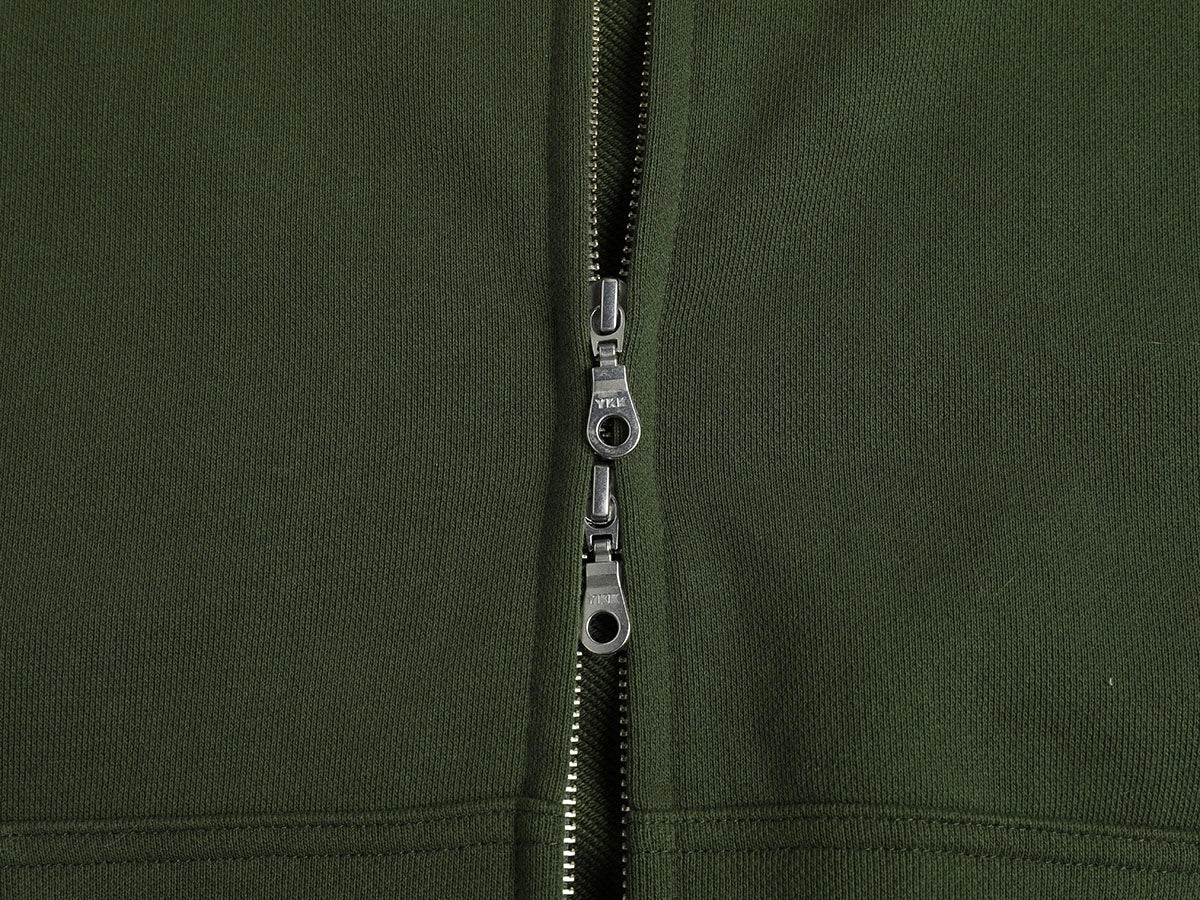 480 GSM RAGLAN BOXY CROPPED FIT 'OLIVE' ZIP-UP HOODIE