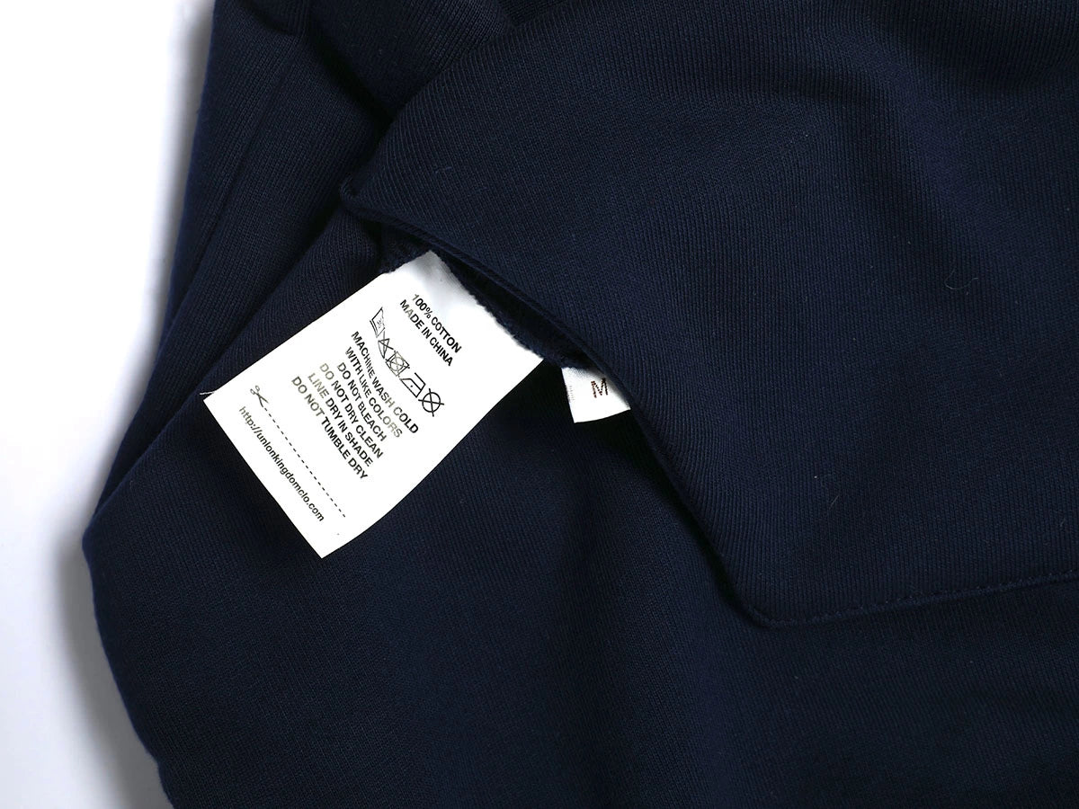 1000 GSM DOUBLE-LAYER 'NAVY BLUE' HOODIE