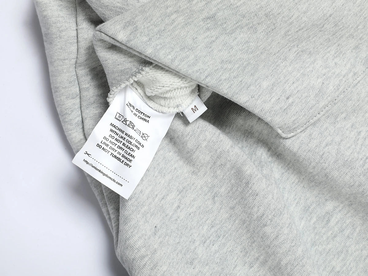 1000 GSM DOUBLE-LAYER 'FLOWER GRAY' HOODIE
