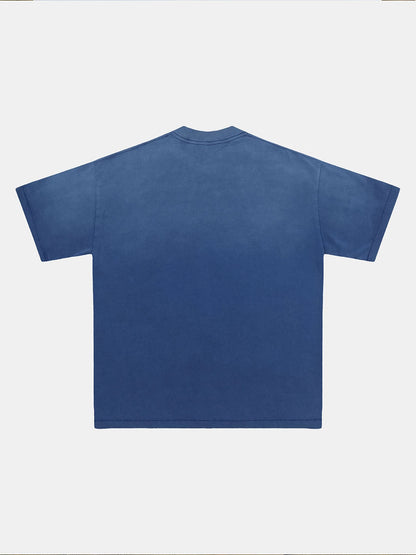 250 GSM LOOSE FIT ' WASHED BLUE' T-SHIRT