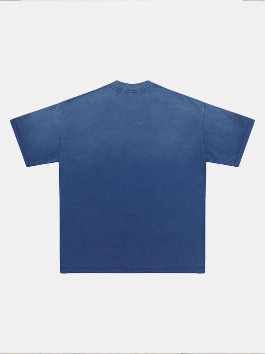 250 GSM LOOSE FIT ' WASHED BLUE' T-SHIRT