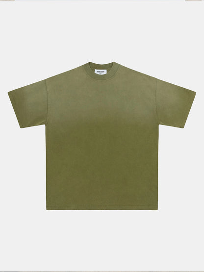 250 GSM LOOSE FIT 'WASHED MOSS GREEN' T-SHIRT