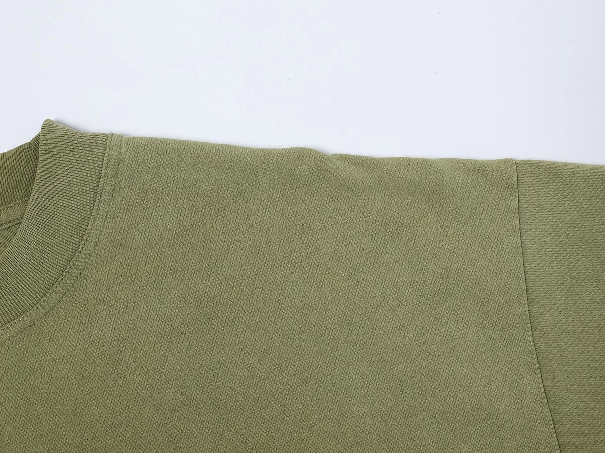 250 GSM LOOSE FIT 'WASHED MOSS GREEN' T-SHIRT