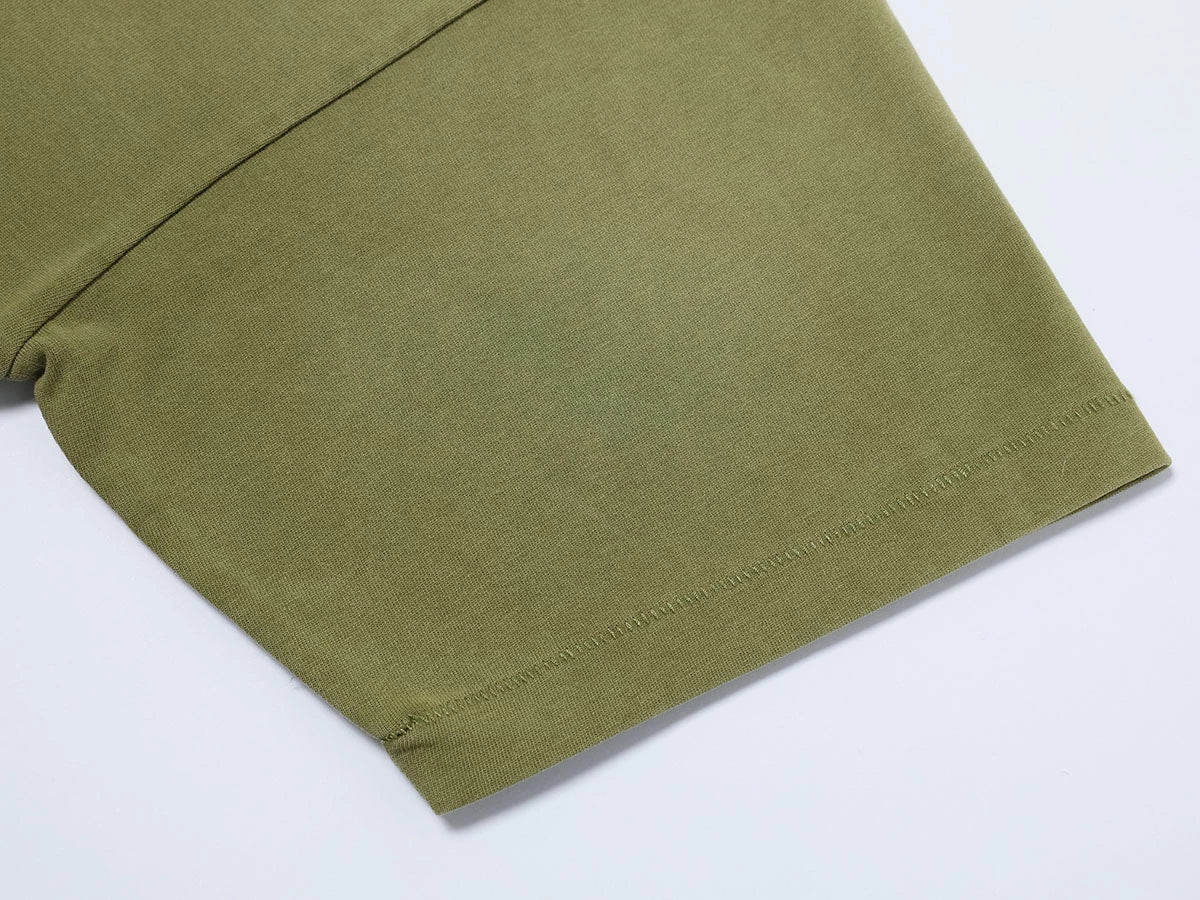 250 GSM LOOSE FIT 'WASHED MOSS GREEN' T-SHIRT