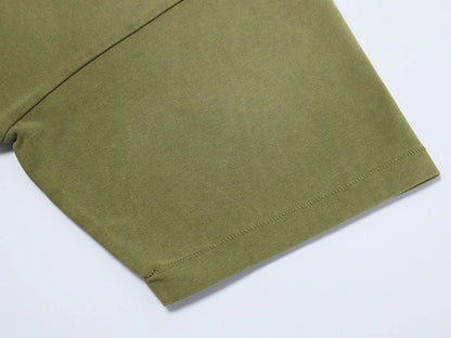 250 GSM LOOSE FIT 'WASHED MOSS GREEN' T-SHIRT