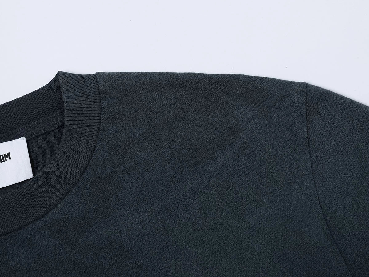320 GSM BOXY CROPPED 'WASHED NAVY BLUE'  T-SHIRT