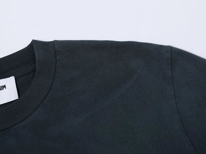 320 GSM BOXY CROPPED 'WASHED NAVY BLUE'  T-SHIRT