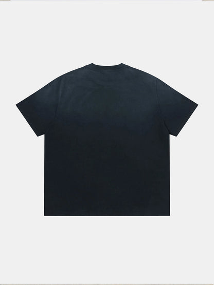 320 GSM BOXY CROPPED 'WASHED NAVY BLUE'  T-SHIRT