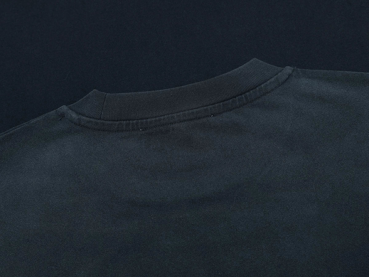 320 GSM BOXY CROPPED 'WASHED NAVY BLUE'  T-SHIRT