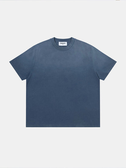 320 GSM BOXY CROPPED 'WASHED BLUE' T-SHIRT