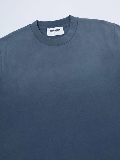 320 GSM BOXY CROPPED 'WASHED BLUE' T-SHIRT
