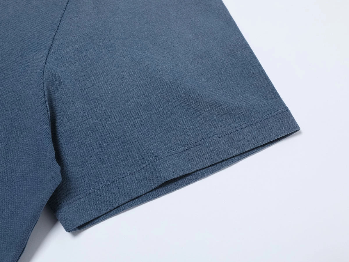 320 GSM BOXY CROPPED 'WASHED BLUE' T-SHIRT