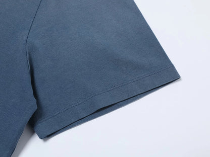 320 GSM BOXY CROPPED 'WASHED BLUE' T-SHIRT