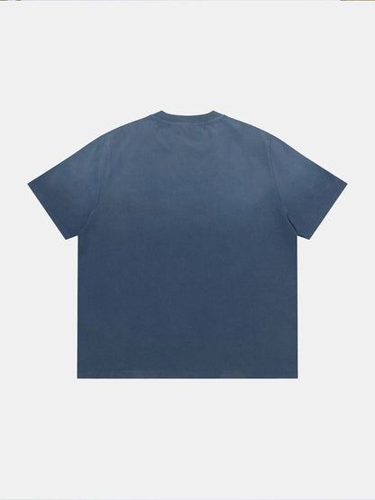 320 GSM BOXY CROPPED 'WASHED BLUE' T-SHIRT