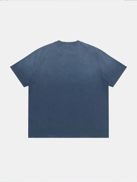 320 GSM BOXY CROPPED 'WASHED BLUE' T-SHIRT