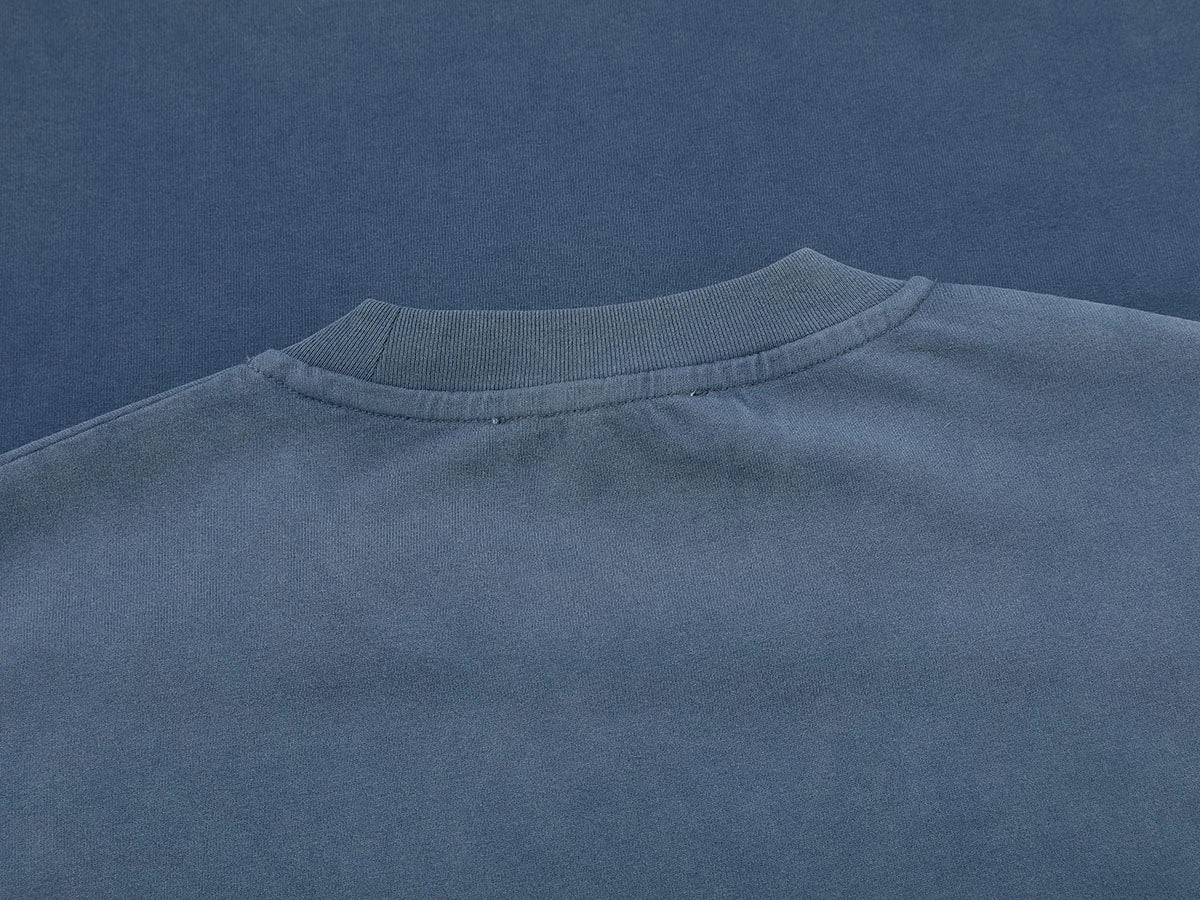 320 GSM BOXY CROPPED 'WASHED BLUE' T-SHIRT