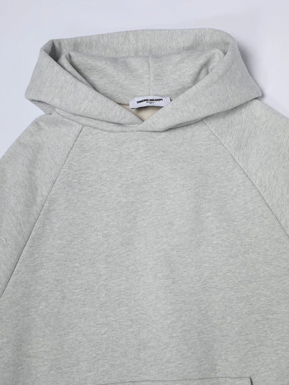 600 GSM RAGLAN CROPPED FIT 'FLOWER GRAY' HOODIE