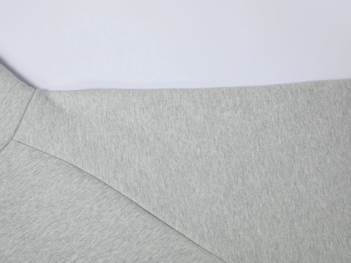 600 GSM RAGLAN CROPPED FIT 'FLOWER GRAY' HOODIE