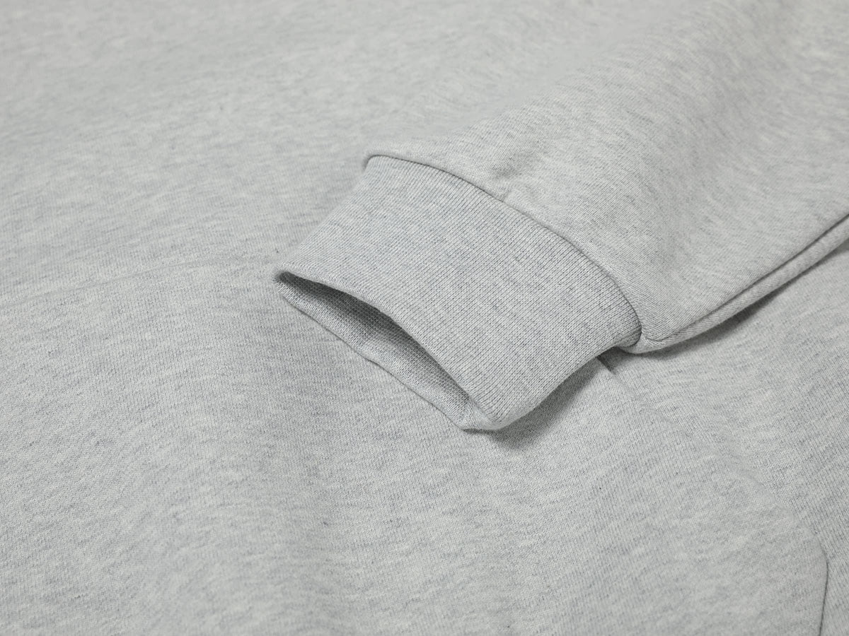 600 GSM RAGLAN CROPPED FIT 'FLOWER GRAY' HOODIE