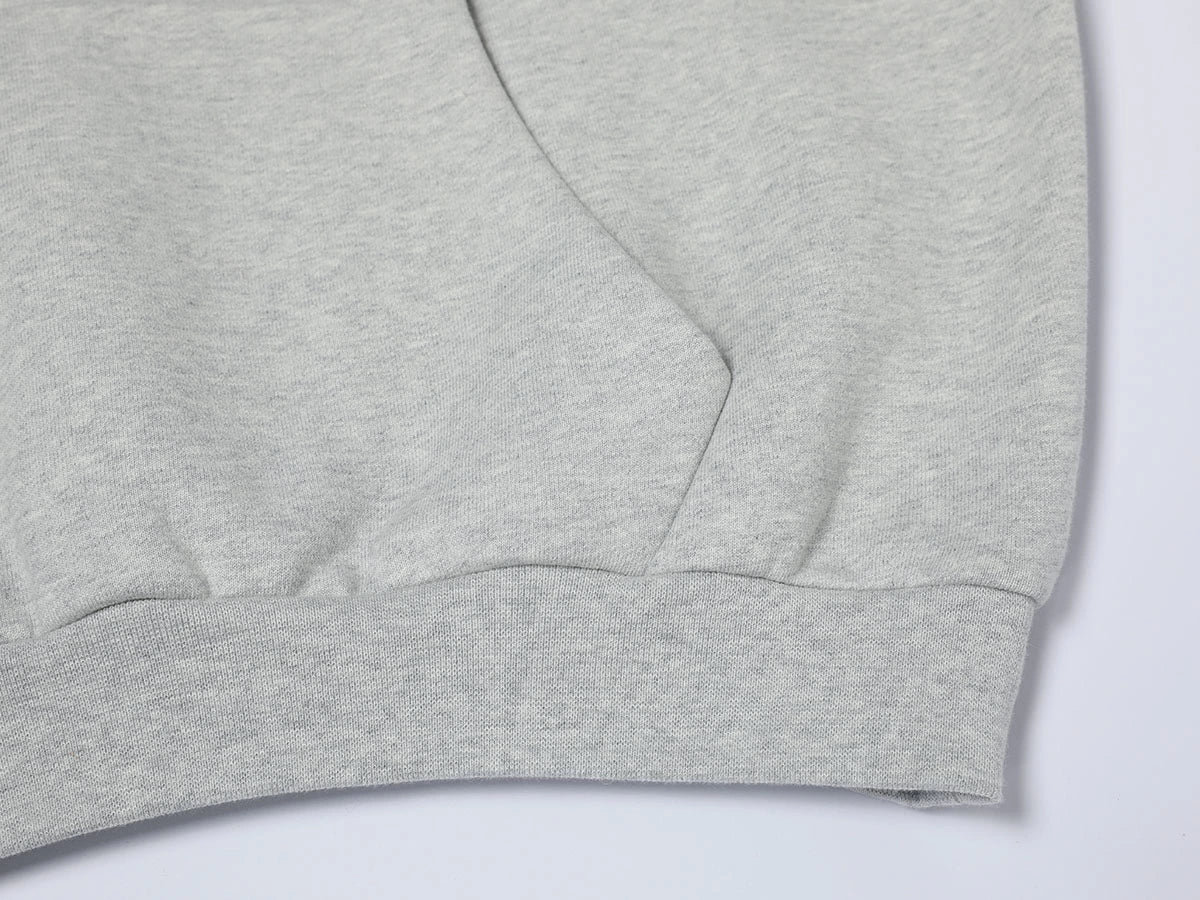 600 GSM RAGLAN CROPPED FIT 'FLOWER GRAY' HOODIE
