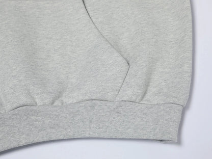600 GSM RAGLAN CROPPED FIT 'FLOWER GRAY' HOODIE