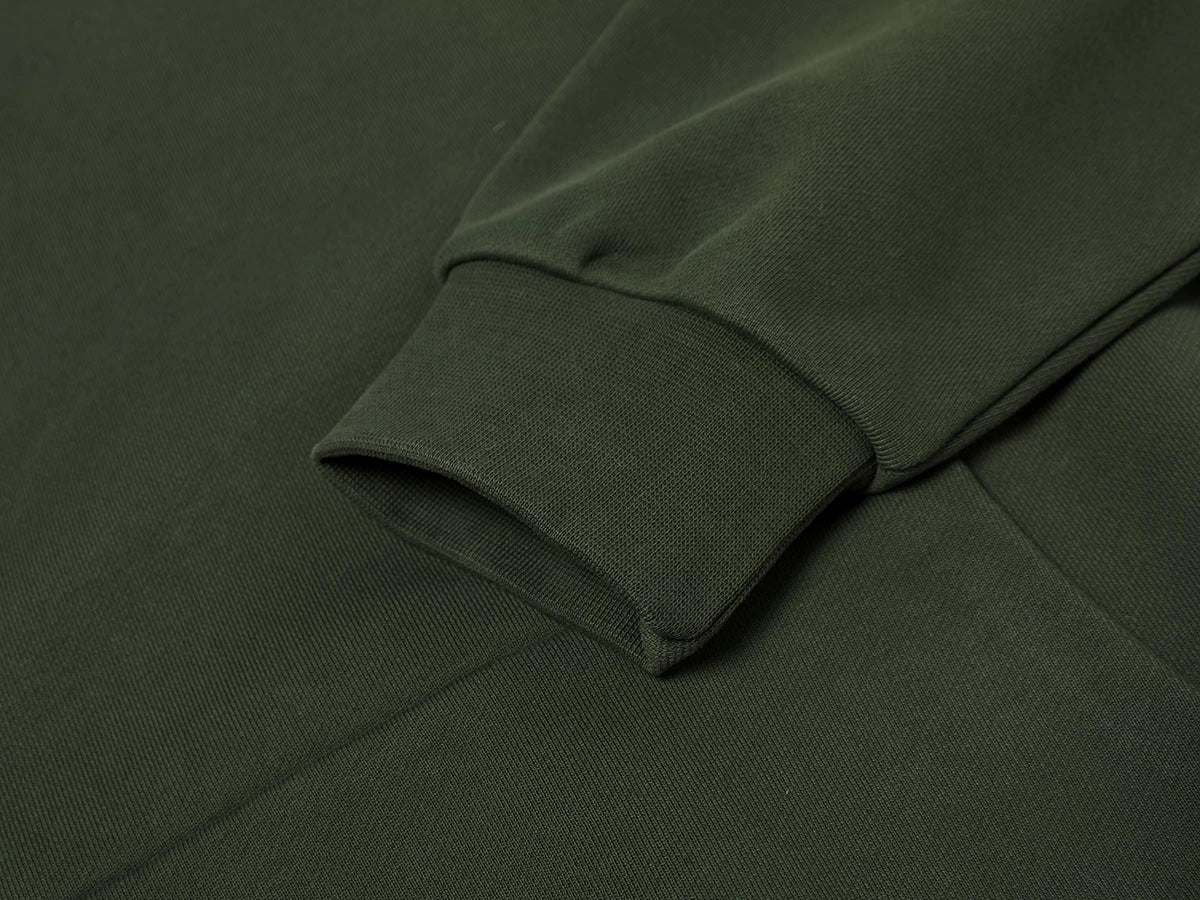 600 GSM RAGLAN CROPPED FIT 'OLIVE' HOODIE