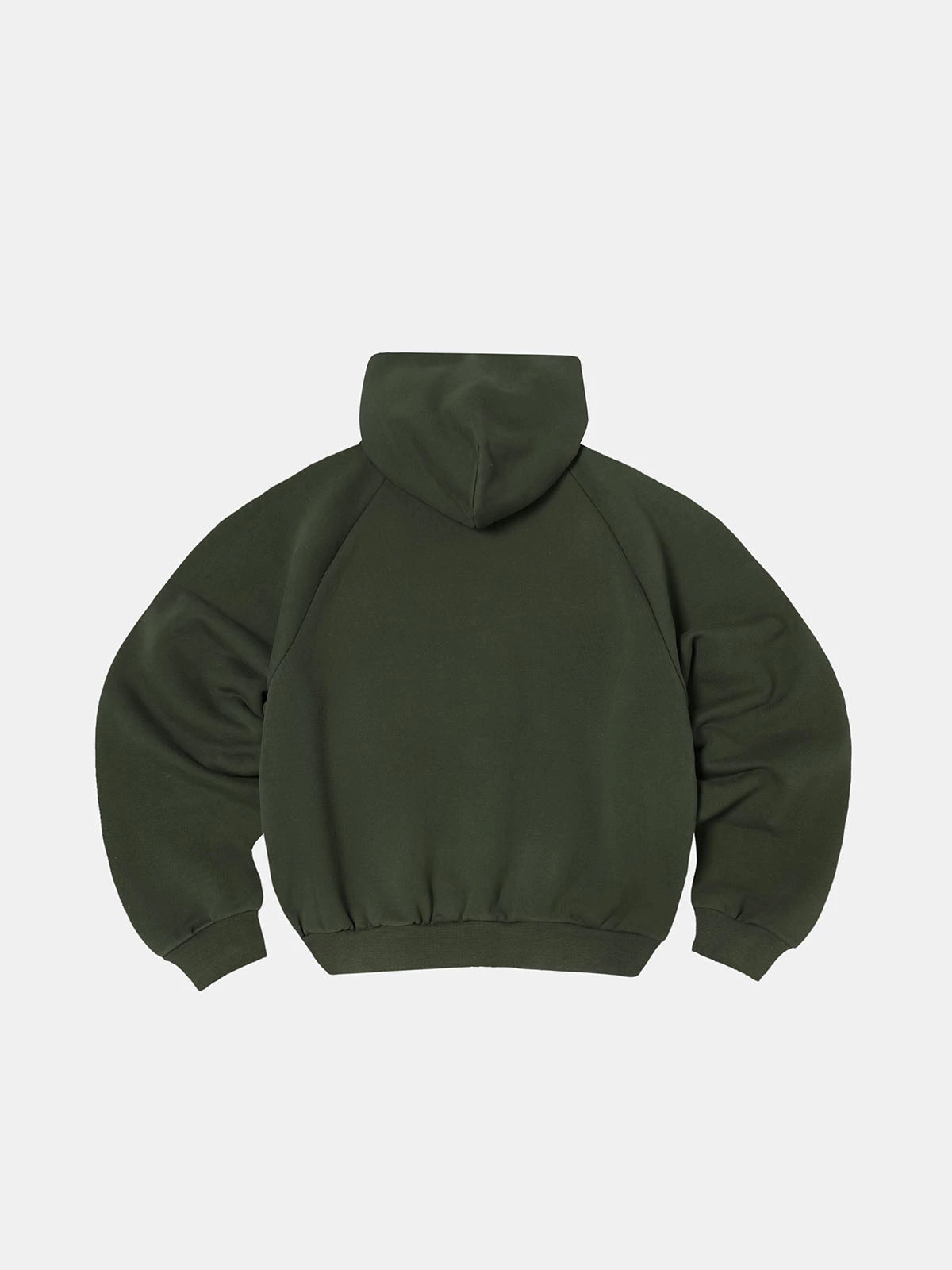 600 GSM RAGLAN CROPPED FIT 'OLIVE' HOODIE