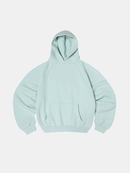 600 GSM RAGLAN CROPPED FIT 'LIGHT BULE' HOODIE