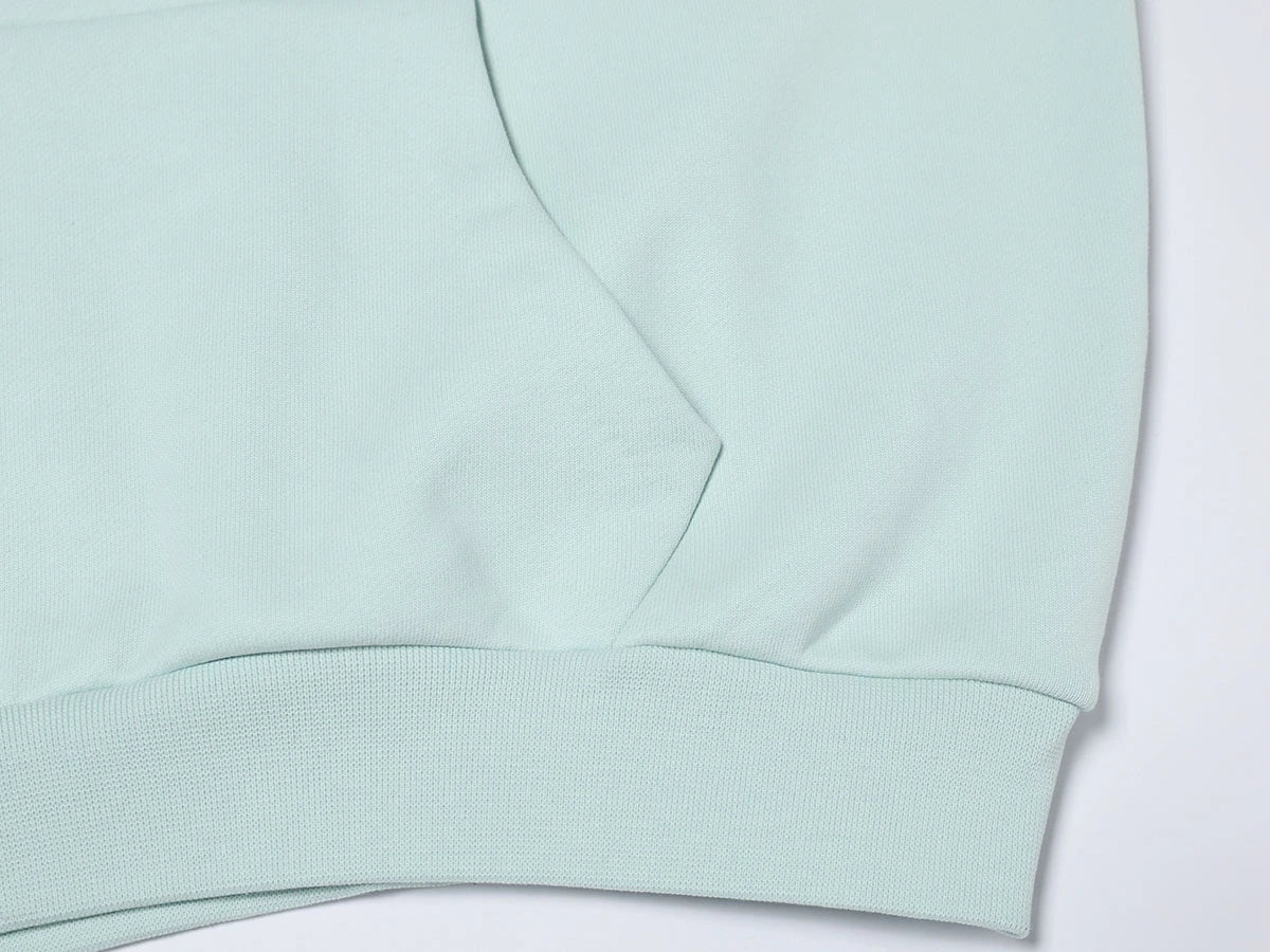 600 GSM RAGLAN CROPPED FIT 'LIGHT BULE' HOODIE