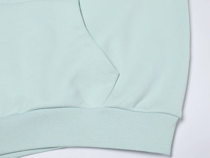 600 GSM RAGLAN CROPPED FIT 'LIGHT BULE' HOODIE